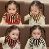 Bufanda Triangular para Niños Otoño e Invierno Estilo Coreano Rayas de Color Contrastante Bufanda Tejida para Niños y Niñas Bufanda Cálida y Versátil para Bebé