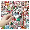 50 Piezas de Temu Amazon Caja de Regalo de PVC Neutra sin Etiqueta Papelería Impermeable Removible Dibujos Animados Navideños Culturales y Creativos Pegatinas