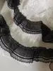 -Roupas de boneca feitas sob medida Acessórios de renda Off-white preto seda artificial plissado Acessórios de roupas de boneca renda