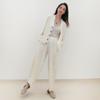 Pantalones Casuales 100% Lana para Mujer Primavera y Otoño 2024 Nuevos Cintura Elástica Cadera Amplia que Cubre Silueta Estéreo Pantalones Tipo Zanahoria