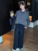 Conjunto de Otoño para Niñas 2025 Ropa de Otoño Infantil Nueva y Elegante Camisa para Niños Grandes Pantalones Casuales Conjunto de Dos Piezas para Primavera y Otoño