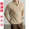 Suéter de Punto de Moda con Cuello Polo Hengyuanxiang para Hombre, Nuevo Estilo Otoño/Invierno 2026 Camisa Básica de Cuello Solapa Ropa para Hombre