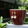 Mingyuan brincos de pérolas naturais s925 brincos de prata esterlina brincos de gancho de orelha personalizados da moda popular presente para mulheres