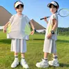 Conjunto de Verão Masculino de Seda de Gelo Secagem Rápida Estilo Coreano Solto Camiseta de Manga Curta Shorts Conjunto de Duas Peças Respirável Esportivo Casual Tendência Roupa de Verão