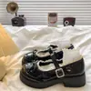 Impresionantes zapatos pequeños de cuero con lazo de encaje para mujer, nuevo de verano 2026 estilo británico vintage con suela gruesa Zapatos JK Mary Jane