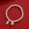 Dos Mundos Feliz 9999 Pulsera de Plata Esterlina Pulsera de Loto para Mujer Perlas de Plata Pura Pulsera de Plata Regalo de San Valentín para Novia