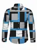 2026 Nueva Camisa Casual Transfronteriza para Hombre con Bloques de Color y Manga Larga Moda Masculina para Primavera y Otoño