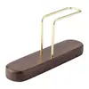 Suporte para filtro de café de madeira maciça estilo nórdico, caixa de armazenamento para filtro de café pour-over manual, organizador de mesa em madeira natural e metal
