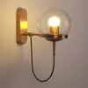 Lámpara de pared de bola de cristal estilo minimalista moderno para pasillo, escaleras, hotel, mesita de noche, lámpara de pared circular de hierro estilo industrial antiguo