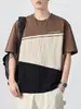 Ropa para Hombre Fengshe / Camiseta de Manga Corta Pesada Nueva 2026 para Hombre, Verano, Patchwork, Talla Grande, Corte Holgado
