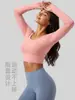 Top de Yoga Juyitang Transfronterizo sin Costuras sin Sujetador Deportivo Fitness Cintura Alta Manga Larga