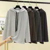 Moletom com Capuz Listrado de Veludo Dupla Face para Mulheres no Outono e Inverno Engrossado Quente Solto Cordão Casual Versátil Emagrecedor Top