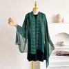 Lenço de Chiffon Transfronteiriço com Toque de Luxo, Cor Sólida Primavera e Verão, Estilo Japonês e Coreano, Xale de Proteção Solar, Lenço Longo de Seda com Strass