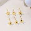 Aguja de Plata 925 Galvanoplastia Oro Real 18K Cobre Cruz Cabeza Plana Aguja de Oreja DIY Soportes para Pendientes de Perlas Adhesivas Semi-Terminados A56