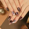 Uñas Portátiles de Navidad Copo de Nieve Amor Brillo Manicura Uñas Postizas Cortas Almendra Mariposa Uñas Largas Europeas y Americanas Venta al por Mayor