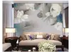 Papel de parede para parede de fundo de TV pintado à mão na China, pintura meticulosa, mural de lótus, sala de estar, escritório, tinta, restaurante de panela quente, papel de parede