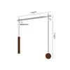 Estante de Exhibición para Tienda de Ropa Modelo Nuevo Estante de Tubo Cuadrado Montado en Pared para Tiendas de Ropa de Hombre y Mujer, Estante con Barra para Colgar Ropa, Color Nogal