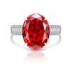 Anel de diamante cor ovo de pombo flash sobredimensionado transfronteiriço Europa e Estados Unidos feminino luxo cravejado tesouro colorido importado diamante de alto carbono lapidação flor de gelo