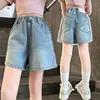 Pantalones de Verano para Niñas, Pantalones Cortos de Moda Estilo Coreano para Niñas Mayores, Shorts de Mezclilla para Niños, Shorts de Verano para Estudiantes de Secundaria