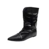 Botas curtas retro 812-1 para mulheres, botas plataforma com aumento de altura, botas robustas estilo Martin para perna, botas plus size femininas, botas de cano com sola reta