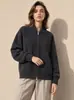 Abrigo de Lana Estilo Béisbol Otoño/Invierno 2026 con Cuello Alto, Chaqueta de Lana Talla Pequeña para Mujer, Lana de Doble Cara, Casual y Versátil