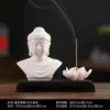 Suporte para Incenso Cabeça de Buda Tathagata Suporte para Incenso Bandeja de Incenso Queimador de Incenso Cerimônia de Incenso Queimador de Incenso Aromaterapia Ornamentos de Cerâmica Decorações para Casa