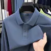 Camisa Polo de Algodón Puro con Cuello y Mangas Largas para Hombre de Primavera y Otoño, Top Casual para Hombre, Camiseta Bordada de Alta Calidad 100% Algodón