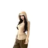 Comercio Exterior Ropa de Mujer Toma Real Estilo Coreano Ajuste Delgado Cárdigan de Punto con Capucha Nuevo Estilo Otoño Temprano Manga Larga Fina Top Casual para Mujer