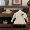 [Lingli] Roupas Infantis Meninas Estilo Coreano Malha Versátil Outono Novo Estilo Crianças Bebê Fofo Simples Tops Tendência