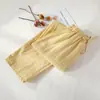 Pantalones de pijama de gasa de algodón puro para mujer para primavera y verano, Pantalones largos a cuadros simples para hombre, Pantalones holgados de talla grande para casa, Estilo fino