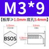 Yishenglong Pernos Remachables para Agujero Ciego de Acero Inoxidable Tuercas Remachables Placa de Presión Hexagonal Rosca Bsos-M3M4