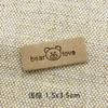 Etiqueta de Couro Microfibra Colorida Urso Colorido Acessório de Cabeça Infantil Adesivo Camurça Marca Registrada Logo Roupas Infantis Sapatos Etiqueta de Couro