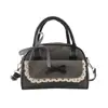 Bolso Boston de Mano de Moda Estilo Coreano, Bolso Cuadrado Pequeño Versátil de Nicho Simple, Bolso de Bolos con Encaje