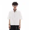 Camisa de Manga Corta con Cremallera Perfil Simple Estilo Japonés Verano 2025 Diseño de Nicho Suelta Casual Camisa Versátil