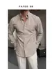 Camisa Seersucker Casual y de Moda 2024, Botones Retro de Moda, Cuello Ancho, Forro, Versátil y Elegante para el Uso Diario para Hombres