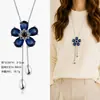 Cadena para Suéter de Collar Largo Geométrico, Accesorio de Lujo de Alta Gama, Versátil y de Moda, Colgante de Perla para Otoño e Invierno