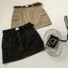 Falda de Trabajo Vintage de Mezclilla 2026 Nuevo Estilo Coreano Cintura Alta Diseño de Bolsillos Versátil Falda de Línea A Adelgazante para Mujer