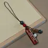 Madera de incienso pintada colgante Firma Ping An accesorios para colgantes cuerda tejida a mano DIY sándalo llavero joyería