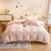 Outono e Inverno Luxo Acessível High-End Veludo Leite Conjunto de Cama Quatro Peças Espessurado Dupla Face Veludo Coral Flanela Capa de Edredom Lençóis