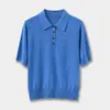Camisa Polo de Punto de Mezcla de Lana Ajustada Marca C Marrón Azul Tejido 26 Nuevas Llegadas de Primavera 1327184004