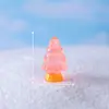 Paisaje en Miniatura Navideño Transfronterizo para Decoración de Árboles, Accesorios de Escena de Nieve, Manualidades de Resina, Adornos Pequeños Luminosos