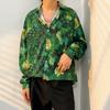Camisa de hadas para hombre Primavera y Otoño divertida camisa estampada para hombre manga larga estilo Hong Kong suelta moda casual abrigo japonés