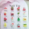 Série de Natal Transfronteiriça Decorações para Unhas Adesivos de Resina DIY Árvore de Natal Boneco de Neve Sino Chapéu Acessórios para Unhas