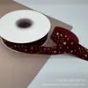 Cinta de Terciopelo de 2.5 cm Estampado en Caliente Cinta Navideña Popular Cinta Flocada Cinta para Decoración de Cajas de Regalo Lazo Hecho a Mano DIY