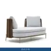 Sofá de Pátio de Villa ao Ar Livre Sofá de Rattan Cadeira de Sofá Mesa de Café Combinação de Móveis Sofá de Lazer para Varanda Aberta ao Ar Livre