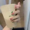 24 Piezas Arte de Uñas Francés Nuevo Vestido Boda Foto Arte de Uñas Borde Plateado Corto Parche de Uñas Postizas Removible