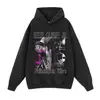 Moletom Desgastado 420g Pesado Outono e Inverno Espesso Masculino e Feminino Estilo Ins com Capuz Estampa de Estrela do Basquete Transfronteiriço