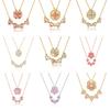 Colar S925 feminino de prata esterlina com diamantes e quatro folhas de flores, estilo Mori, com design de duas peças, corrente de clavícula