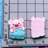Novo Gato Queijo Cachorrinho Urso Porco Presilha de Cabelo Cola de Creme Adesivos de Geladeira DIY Acessórios de Resina Artesanais