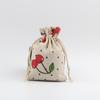 Bolsa de Algodón y Lino con Estampado de Madera y Cierre de Cordón Bolsa para Joyería Regalo Bolsa de Cuerda Empaque Vacío para Joyería Bolsita Pequeña con Cordón